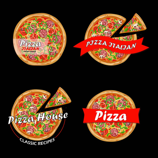 Set of pizza logo - Vector, Image