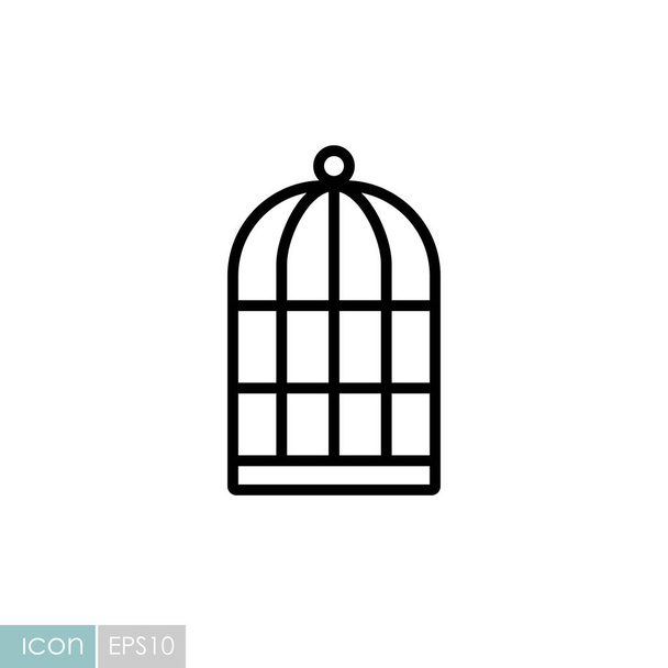 空の鳥かごのアイコン。ペット動物のサイン。ペットや獣医のウェブサイトやアプリのデザイン、ロゴ、アプリ、 UIのためのグラフシンボル - ベクター画像