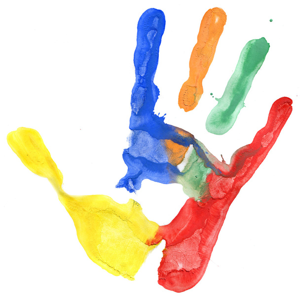 Lähikuva värillinen käsi tulostaa valkoinen
 - Valokuva, kuva