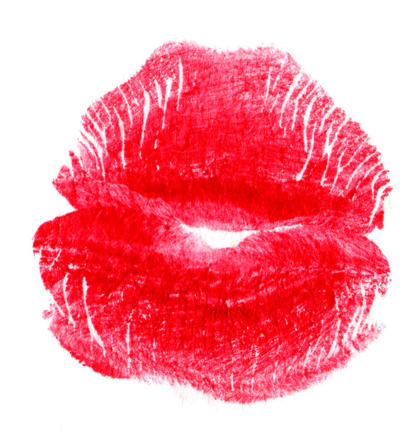 σφραγίδα φιλί της γυναίκας πάνω σε άσπρο - Φωτογραφία, εικόνα