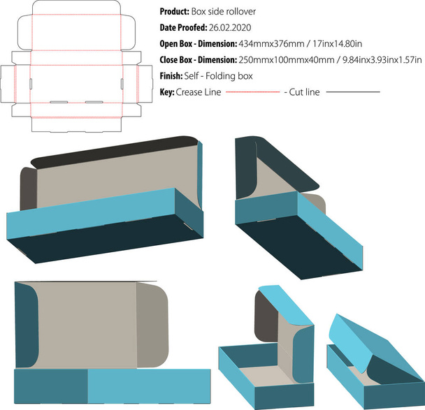 Kutu kenarı devirme yapısal tasarım die cut vektörü - Vektör, Görsel