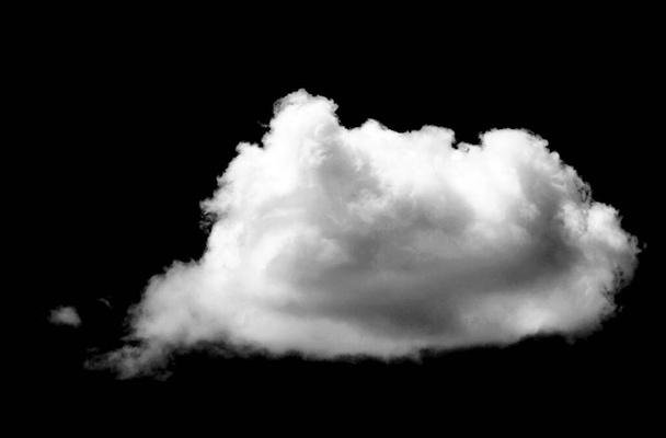 Set of isolated white clouds against black background - Photo, Image