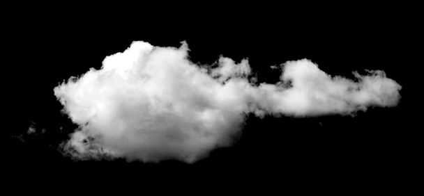 Set of isolated white clouds against black background - Photo, Image