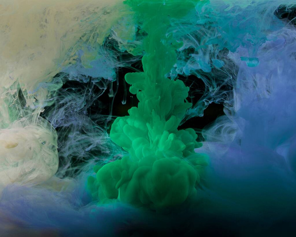 inks in water, color abstract explosion - 写真・画像