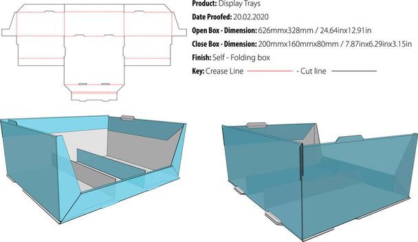 Display Vassoio Box Modello di imballaggio die cut vector
 - Vettoriali, immagini