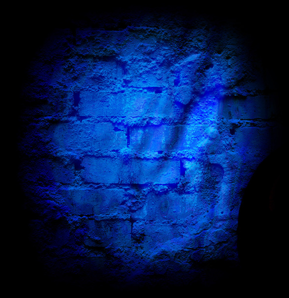 Parede de pedra de tijolo azul
 - Foto, Imagem