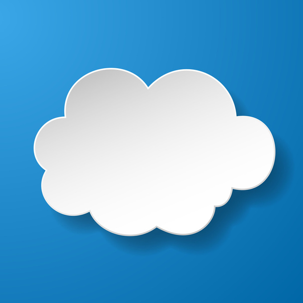 Abstrakti paperinen puhekupla pilven muodossa sinisellä selällään kg
 - Vektori, kuva