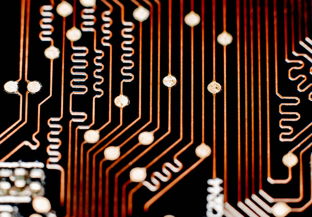 Electronic circuit board close up. Electronic wiring on the board - Photo, Image