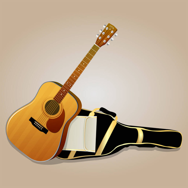 Illustration of guitar, with nice background vector - Vector, Image