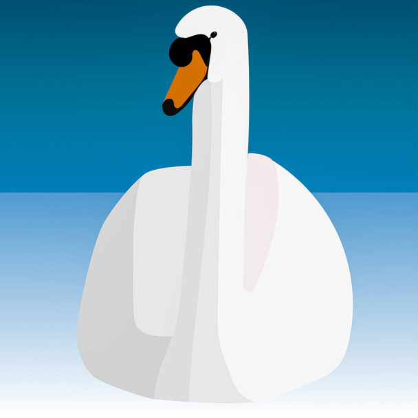 A graphic illustration of a mute swan for use as a logo or on a website - Фото, зображення