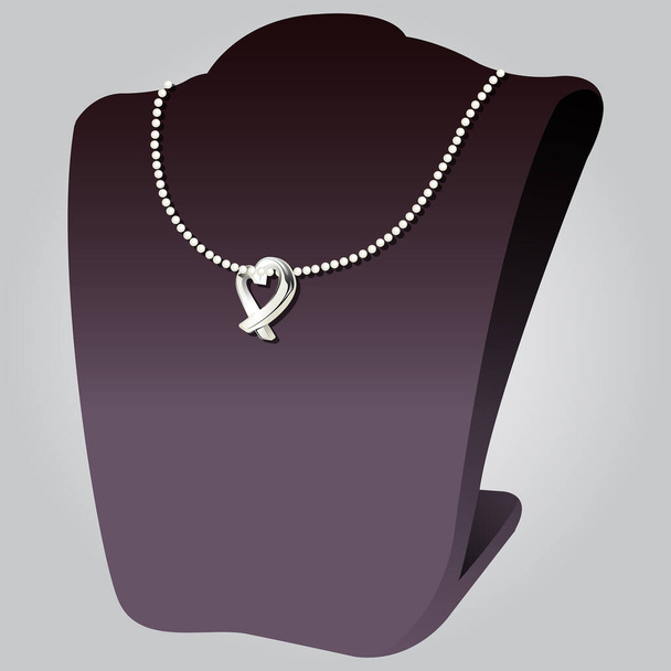Illustration of necklace, with white background vector - Vector, Image