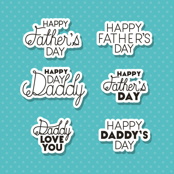Happy fathers day typography texts vector design - Vector, afbeelding