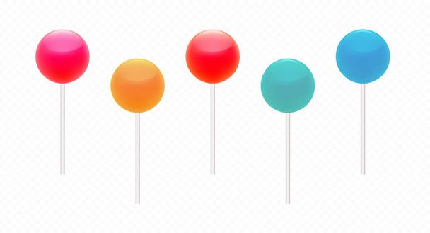 Lollipop, colourful dessert set. Premium vector. - Vector, Image