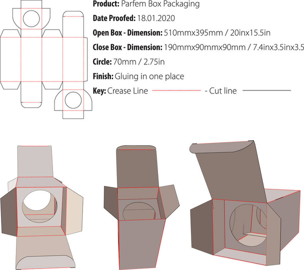 Parfem Box Modèle d'emballage die cut vector
 - Vecteur, image