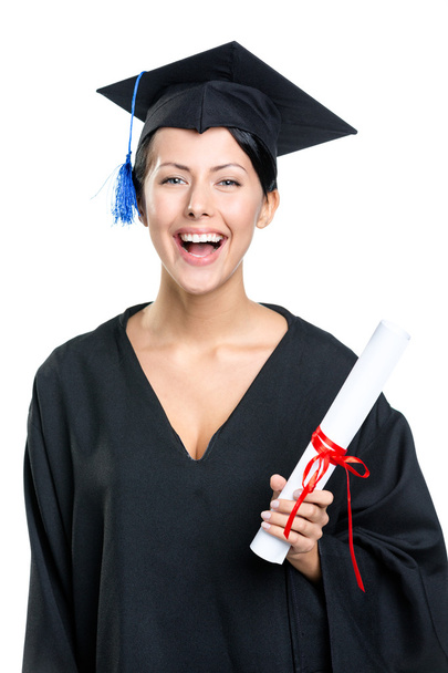 Graduating student with the certificate - Fotoğraf, Görsel