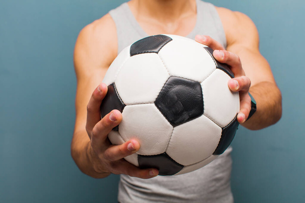 young arabian man with a soccer ball. sport concept - Photo, image