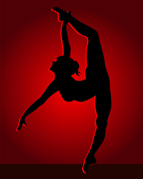 Chica bailarina flexible
 - Vector, Imagen