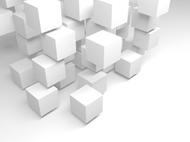 Abstract Dark Cubes Futuristic Design Background. 3d Render Illustration - Foto, immagini