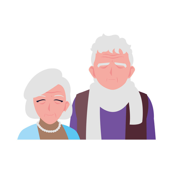 adorable old couple sharing at home - Vector, Image