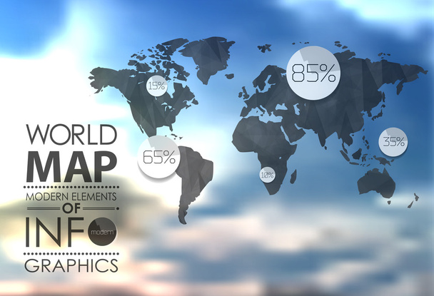 World Map and Information Graphics - Vektor, Bild