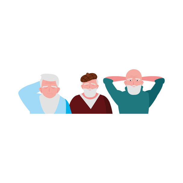 ευτυχείς ηλικιωμένοι άνδρες μοιράζονται στο σπίτι - Διάνυσμα, εικόνα