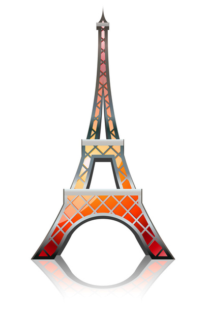 Torre Eiffel laranja
 - Vetor, Imagem