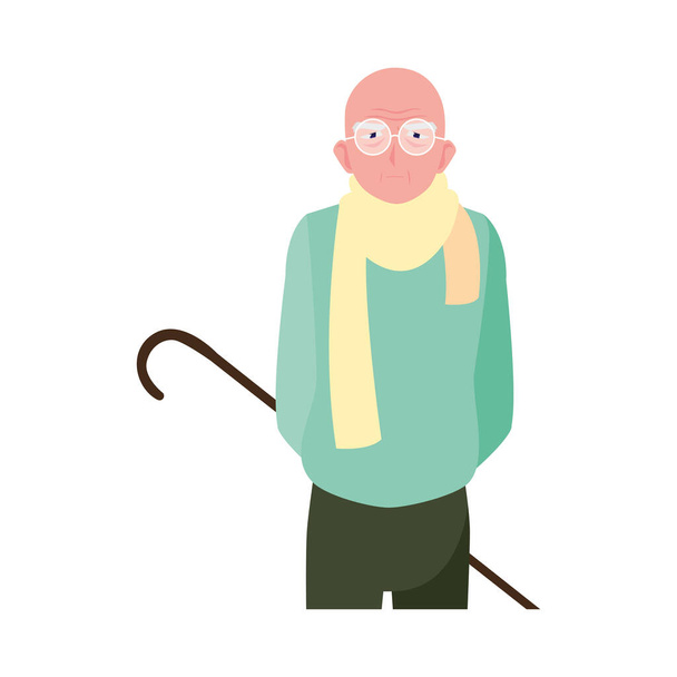 idős férfi visel elegáns ruhákat - Vektor, kép