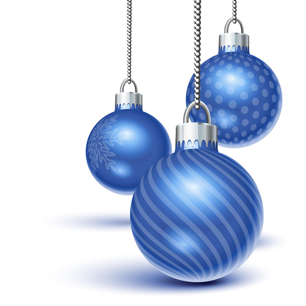 Adornos azules de Navidad
 - Vector, Imagen
