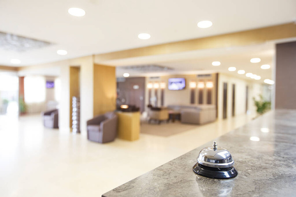 Hotel reception counter desk with service bell - Photo, Image