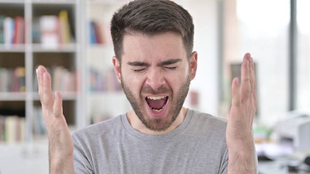 Portrait of Angry Young Man Shouting, Screaming - Photo, Image