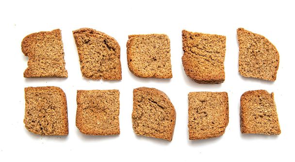 Rye crackers, cookies isolated on a white background. - Foto, afbeelding