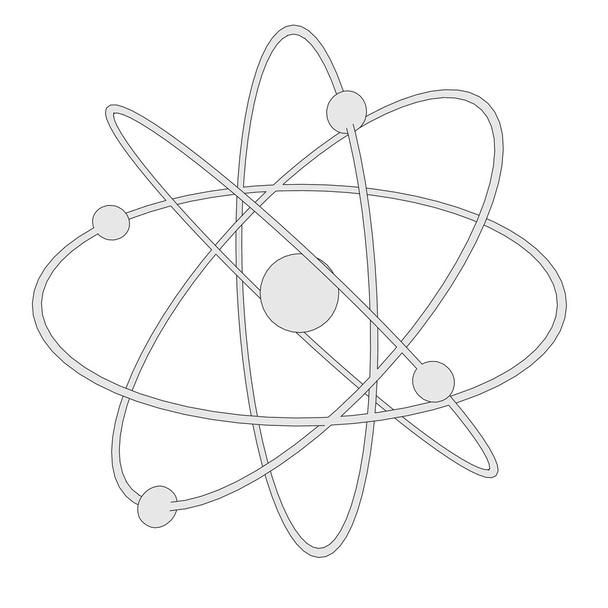 Imagem de desenho animado do átomo com núcleo
 - Foto, Imagem