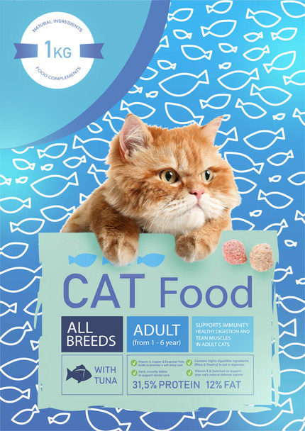 Pakkauksen suunnittelu lemmikkieläinten ruoaksi
 - Valokuva, kuva