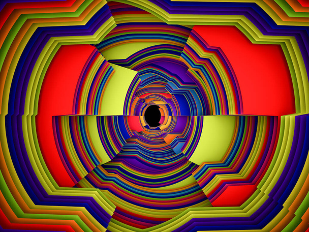 Abstracte achtergrond van veelkleurige cirkelvormige strepen voor gebruik in print en design. - Foto, afbeelding