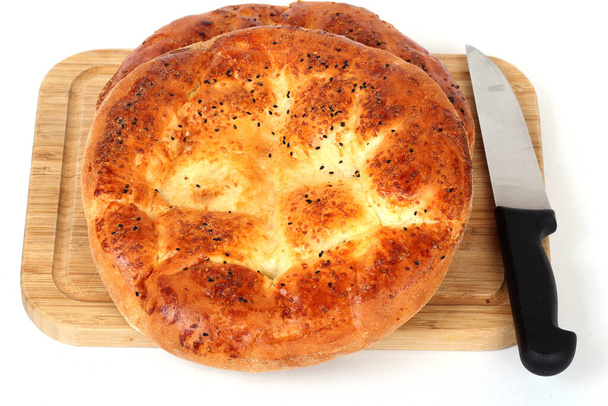 Ramadan Pita (Ramazan Pidesi) Hagyományos török kenyér szent hónapra Ramadán. - Fotó, kép