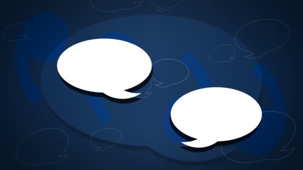 bulles de message pour texte personnalisé sur fond bleu - style comique plat - boucle
 - Séquence, vidéo
