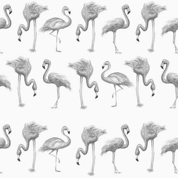 Aquarelle painting of flamingo sketch art pattern illustration - Фото, изображение