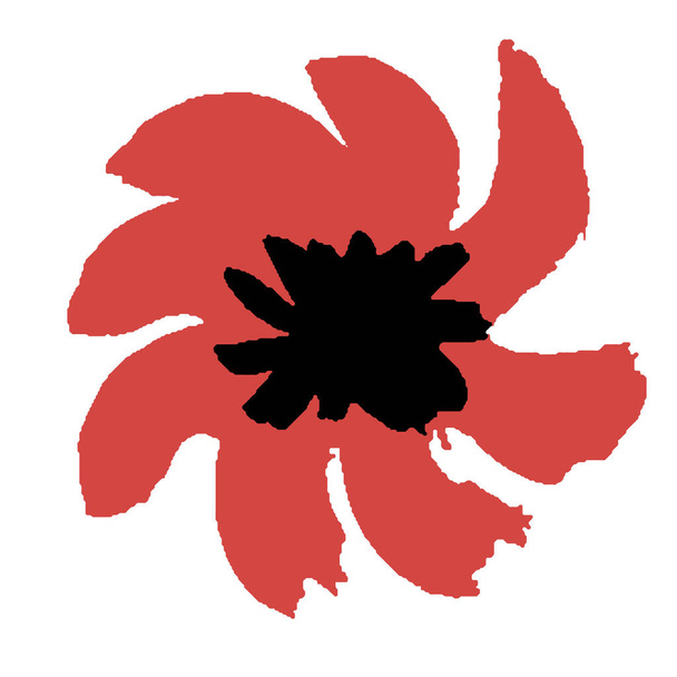 Käsin piirretty punainen kukka eristetty. Unikonterälehti. Yksinkertainen kasvitieteen kuvitus. Havaijilla. Trooppinen kukka doodle elementti. Kevätkasvi. Häät suunnittelu. Postikortteja, tekstiili-, tapetti- ja käärepaperia varten
.  - Vektori, kuva