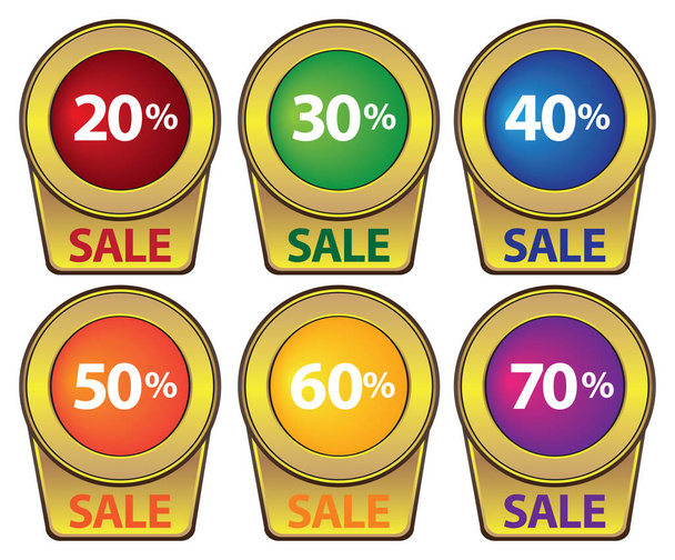 Promotional Sale Labels with messages. Vector illustration. - Вектор,изображение