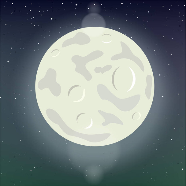 moon template on night starry sky - Vetor, Imagem