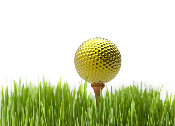 pelota de golf de oro
 - Foto, imagen