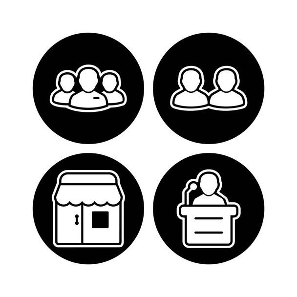4 Business-Icons für den persönlichen und kommerziellen Gebrauch... - Vektor, Bild