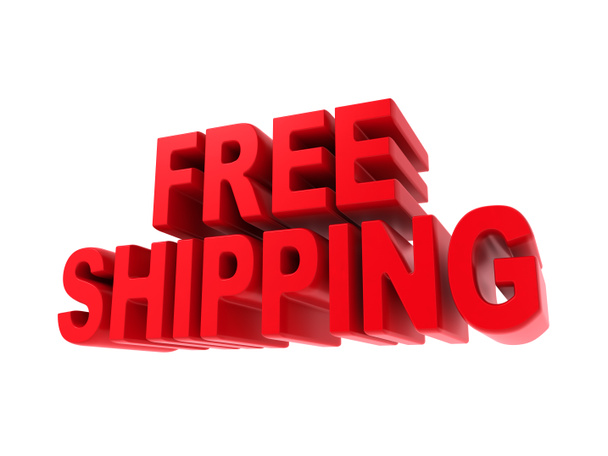Free Shipping - Red Text Isolated on White. - Photo, Image