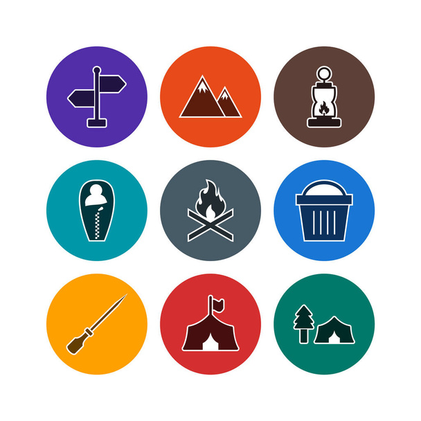 9 camping Icons For Personal And Commercial Use... - Vector, Image
