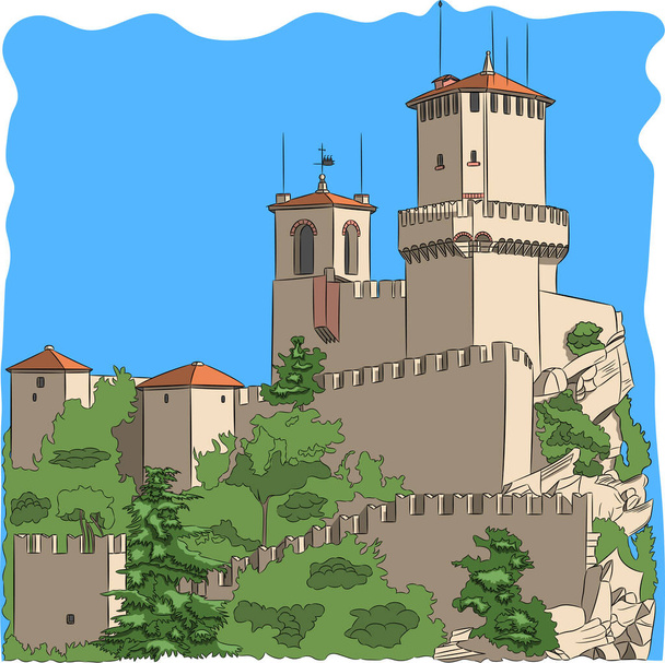 San Marino. Torre della Fortezza di Guaita
. - Vettoriali, immagini