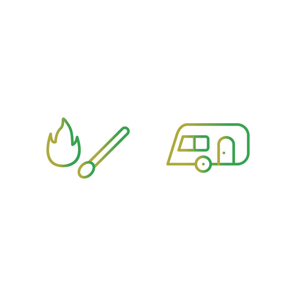 2 camping Icons For Personal And Commercial Use... - Vector, Image