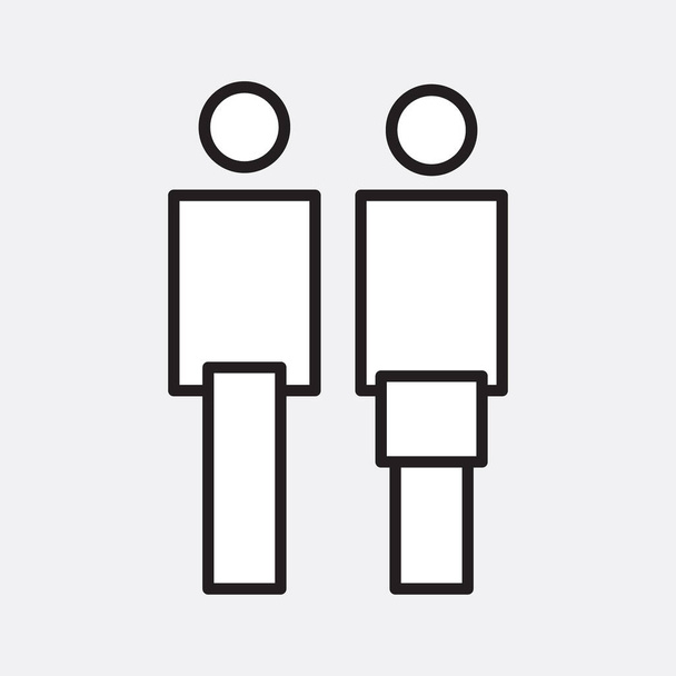 hombre y mujer icono vector plano stock ilustración signo aislado wc - Vector, imagen