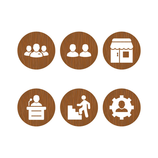 Set von 6 Business-Symbolen auf weißem Hintergrund Vektor isolierte Elemente - Vektor, Bild