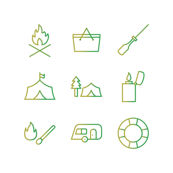 9 Icona set di campeggio per uso personale e commerciale
... - Vettoriali, immagini