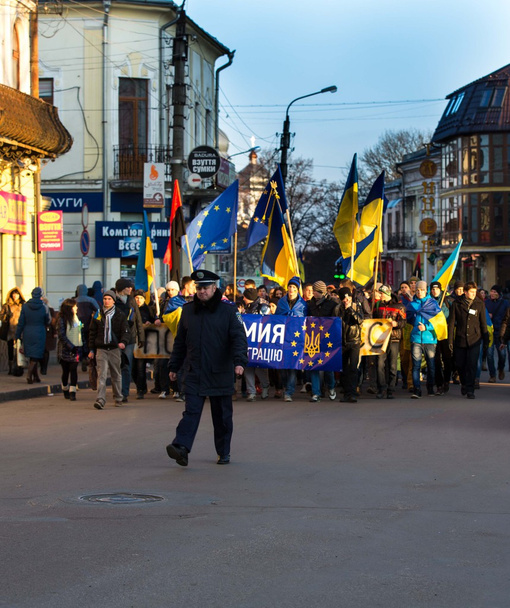 διαμαρτυρίες στην Ουκρανία, η Ουκρανία επανάσταση, Μαϊντάν ευρώ - Φωτογραφία, εικόνα
